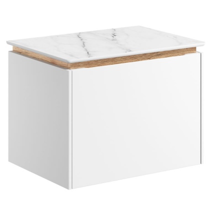 Cutout image of Crosswater Mada 500mm Matt White Wall-Hung Vanity Unit & Worktop